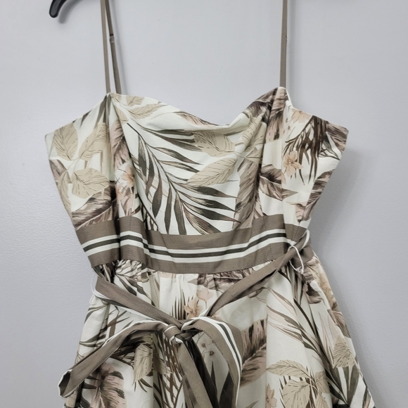 Antonio Melani Marlee Tropical Print Square Neck Tie Waist Tiered Dress - Picture 4 of 12